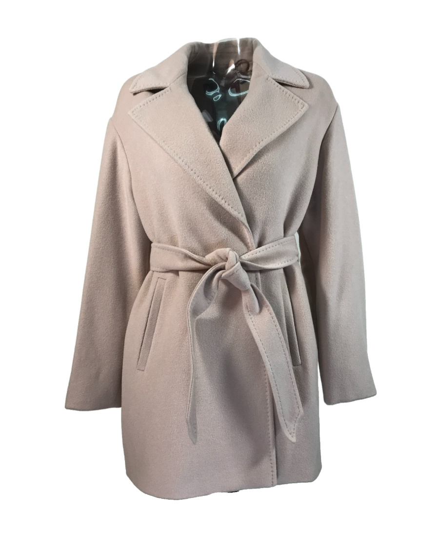 Max Mara Waist-laced Coat In Gray