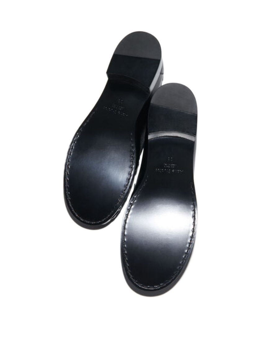 Acne Studios Block-heel Leather Loafers In Black