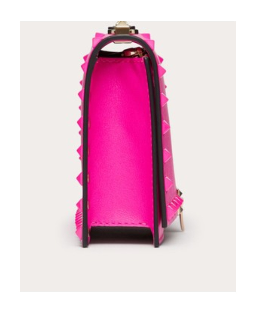 Valentino Mini Rockstud Calfskin Bag With Chain In Pink