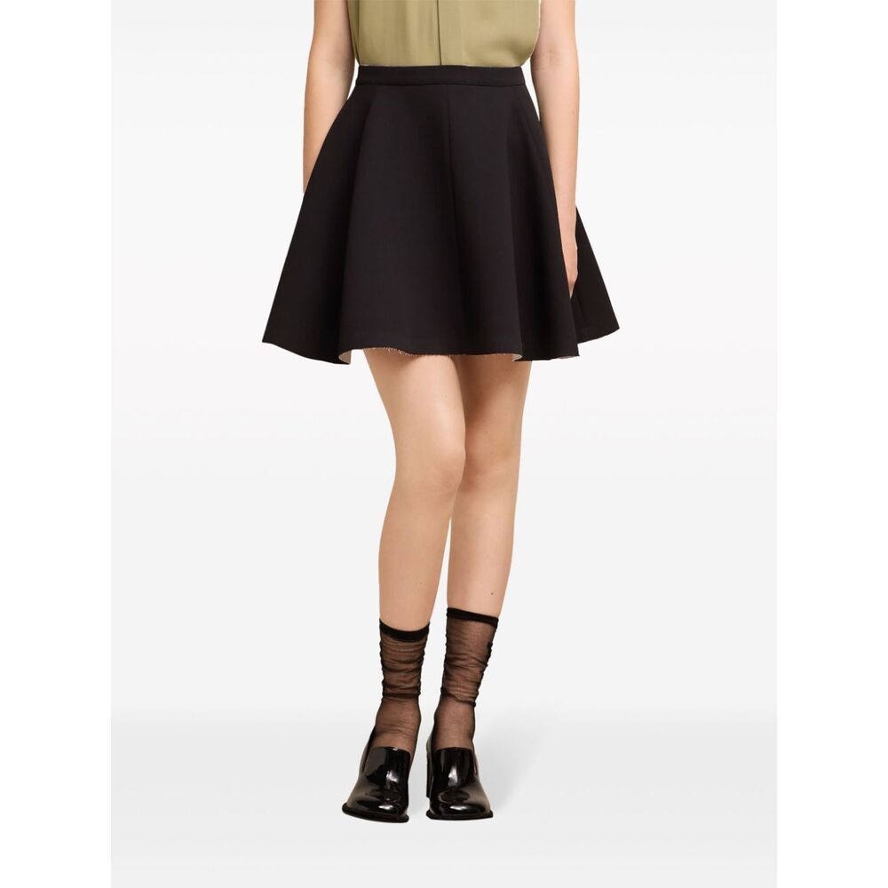 Ami Alexandre Mattiussi Virgin Wool Skater Mini Skirt In Black