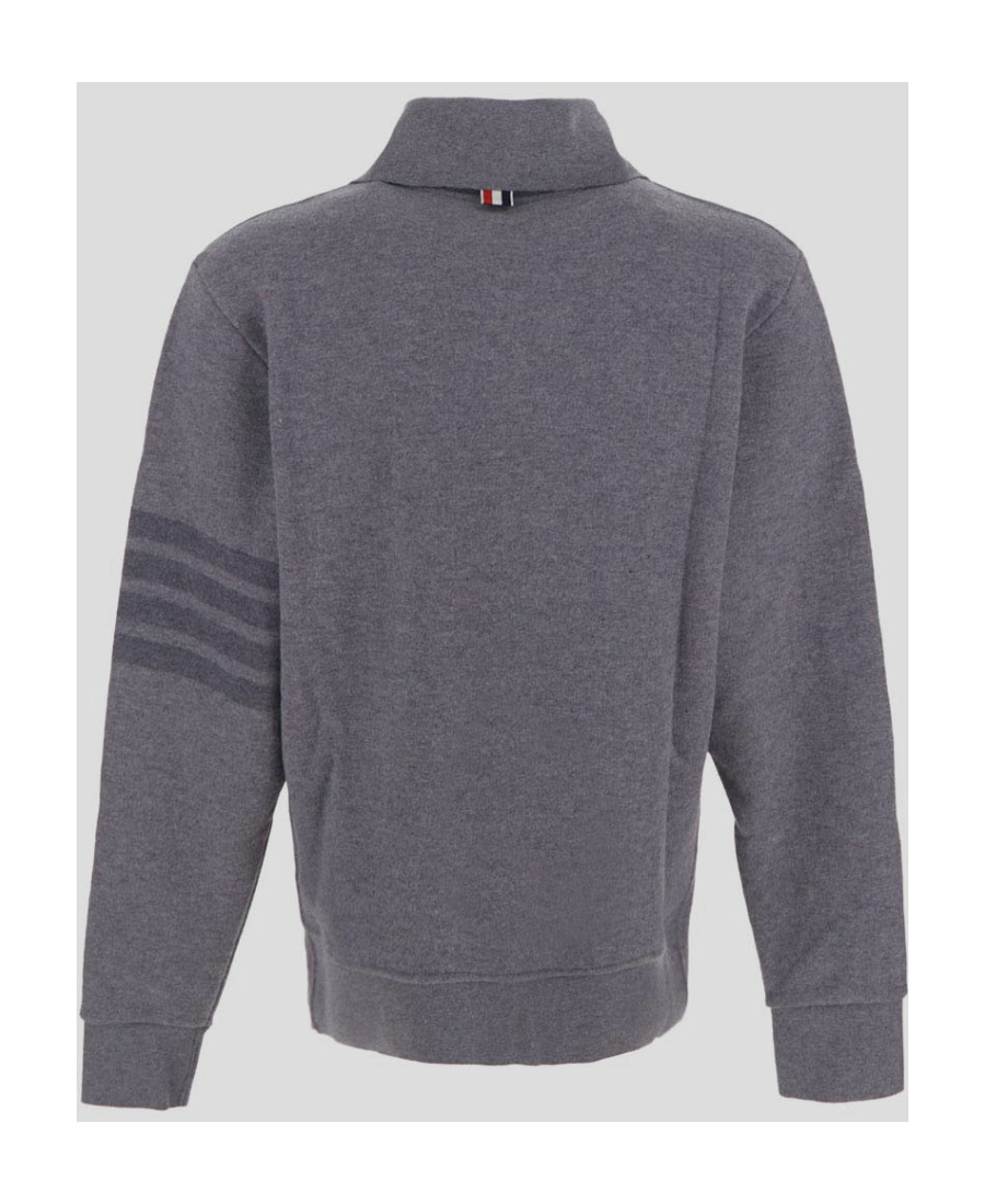 Thom Browne Stripe-detail Knit Jumper In Gray