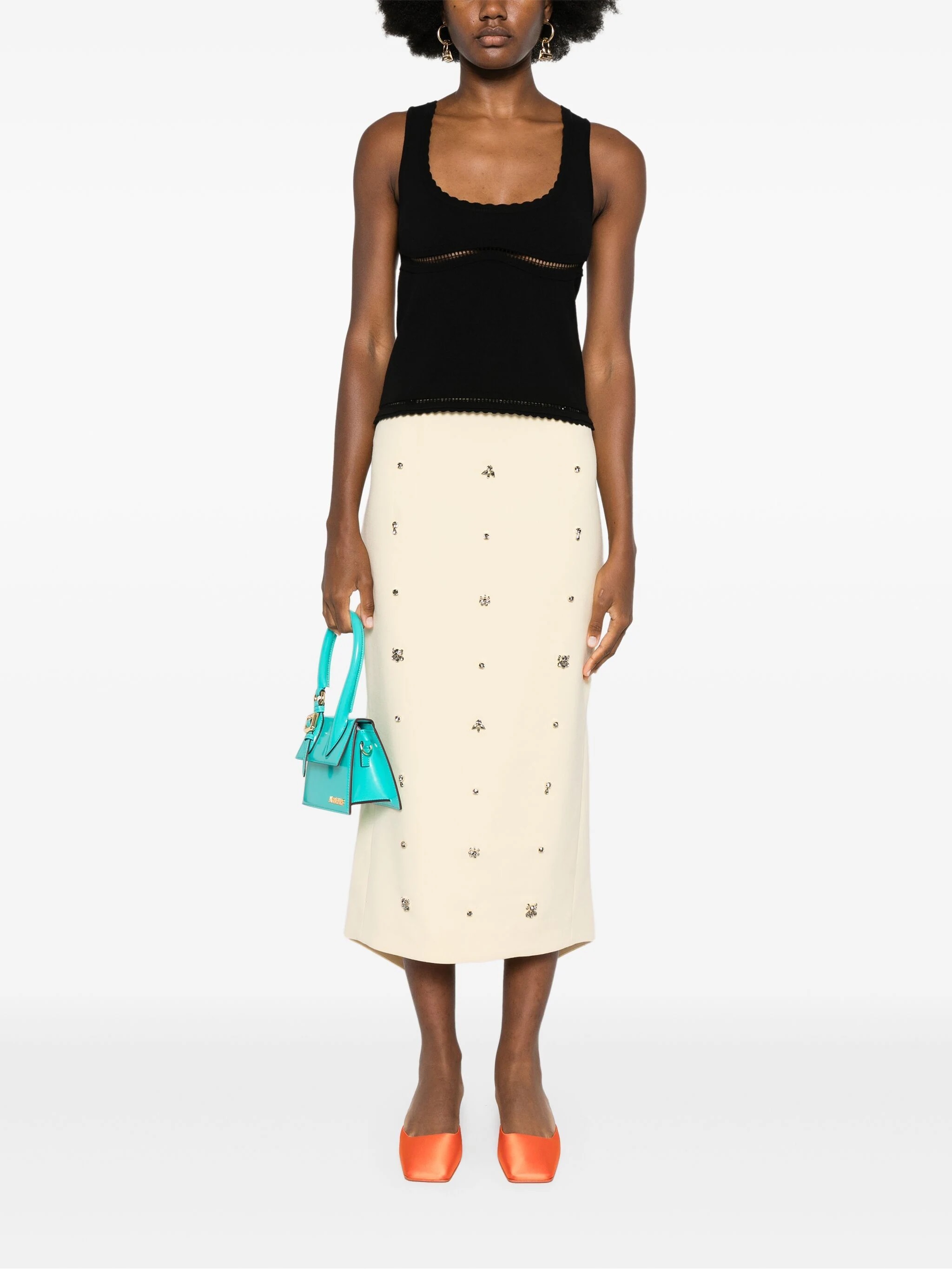 Blumarine Cut-out Detailed Tank Top In Black