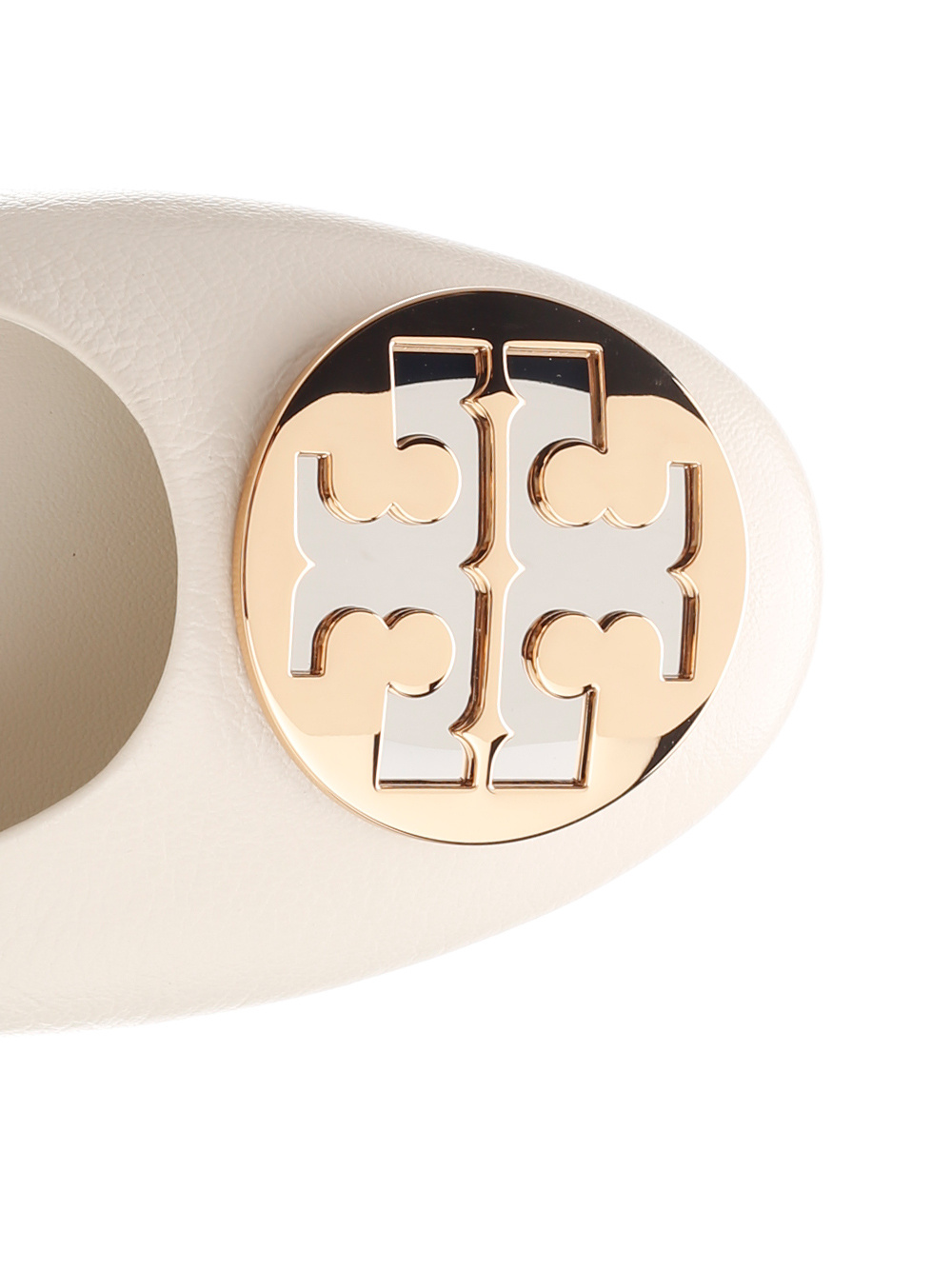 Tory Burch Logo Flat-soled Ballet Shoes In White