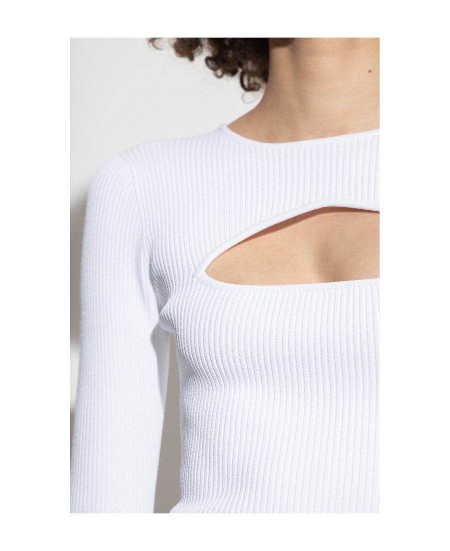 Dsquared2 Cut-out Rib-knit Minidress In White