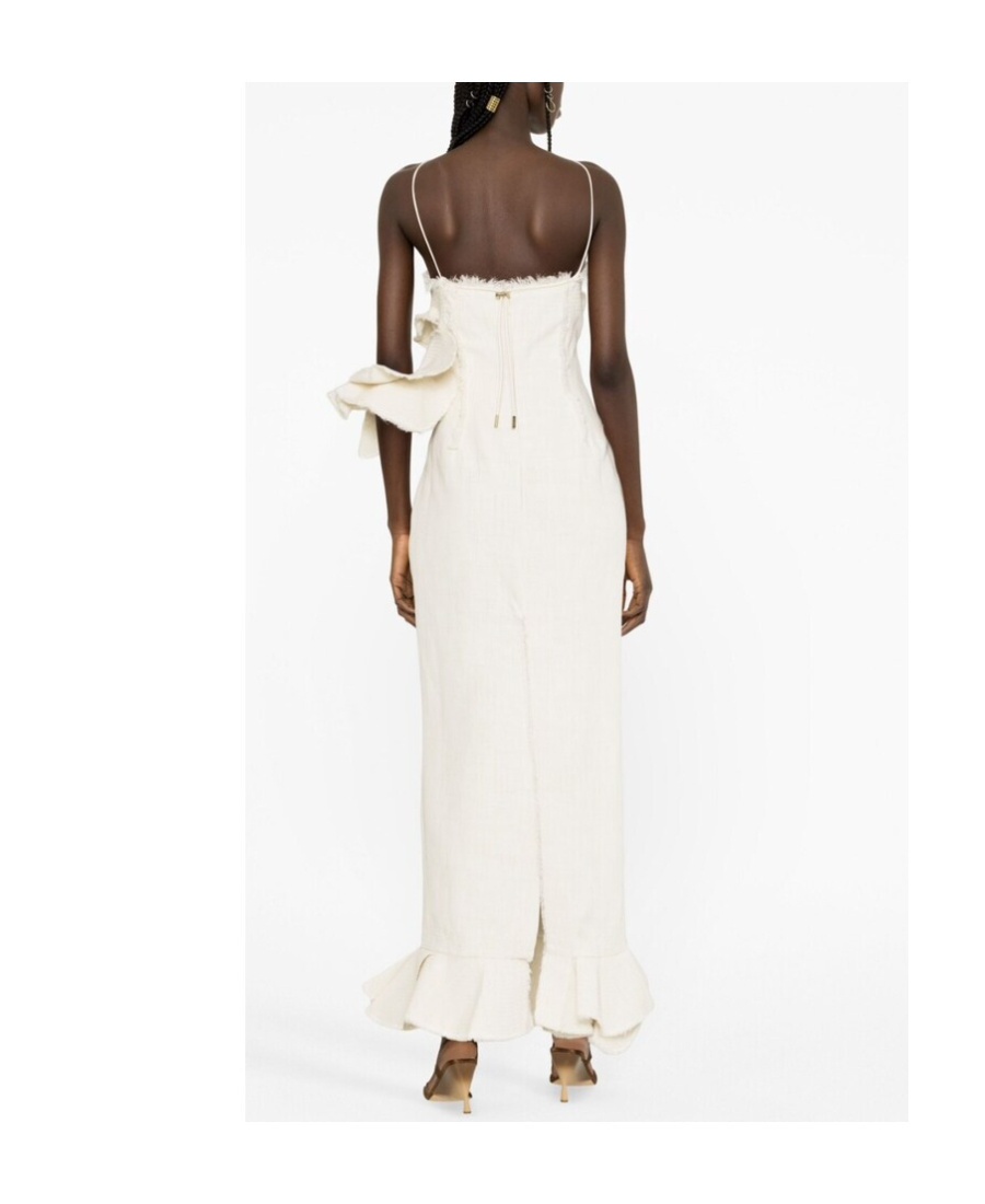 Jacquemus Off-white Le Raphia 'la Robe Artichaut' Maxi Dress In Off White