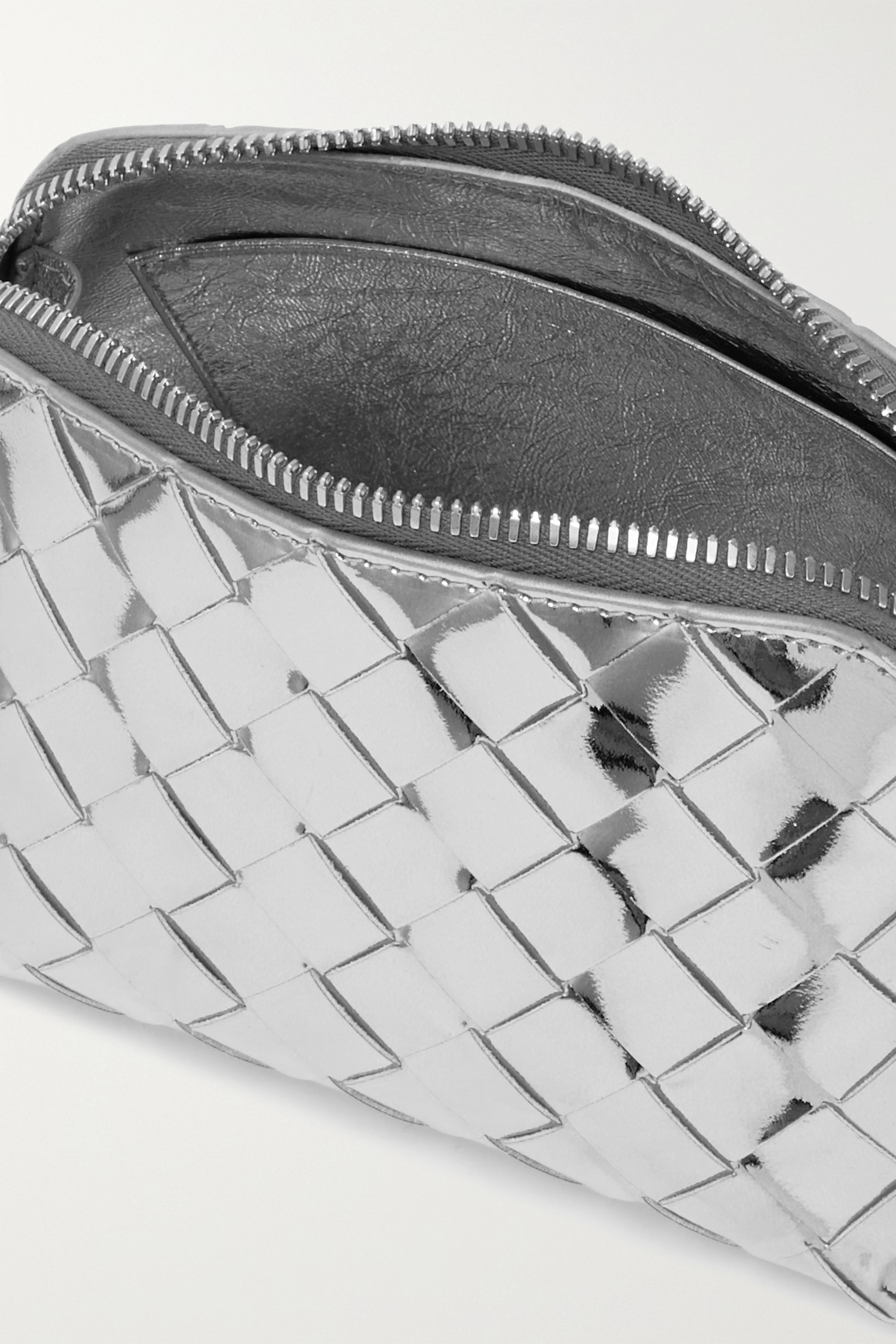 Shop Bottega Veneta Intrecciato Beauty Pouch In Gray