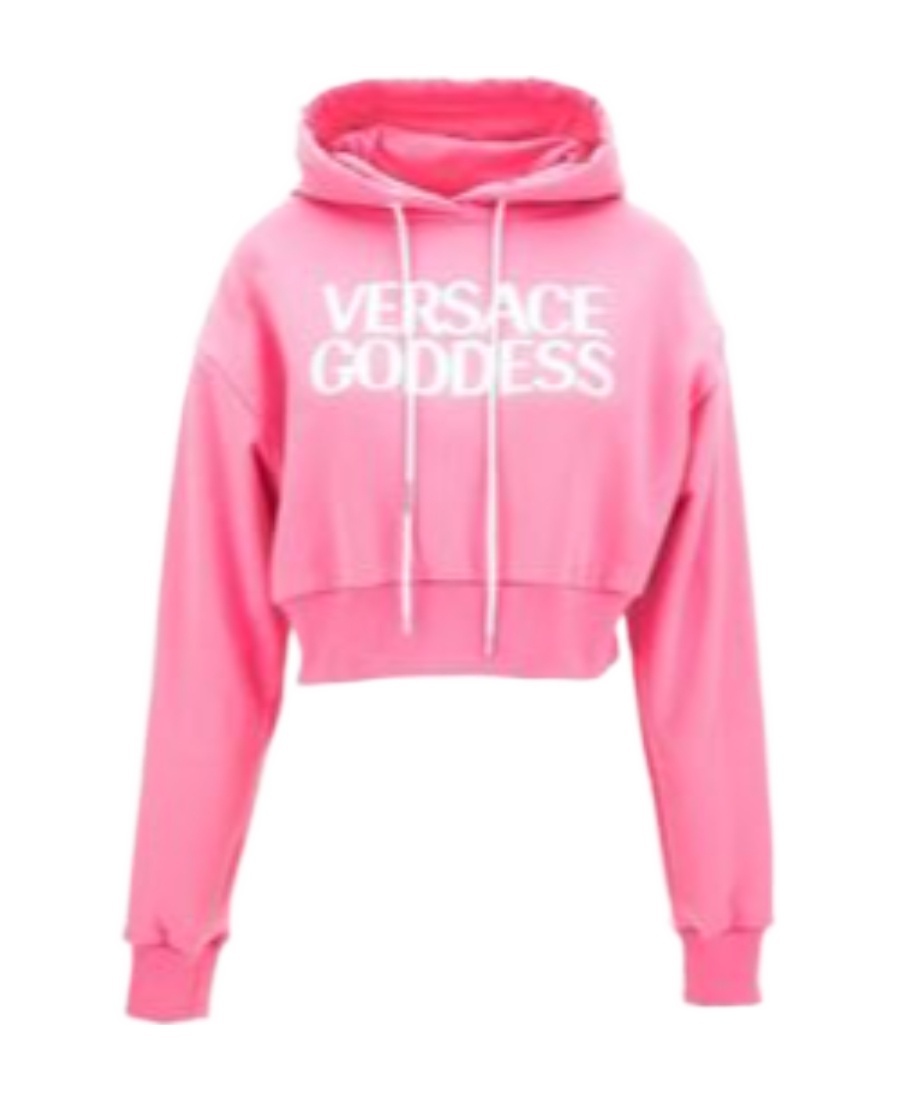 Versace Goddess Logo Hoodie In Pink