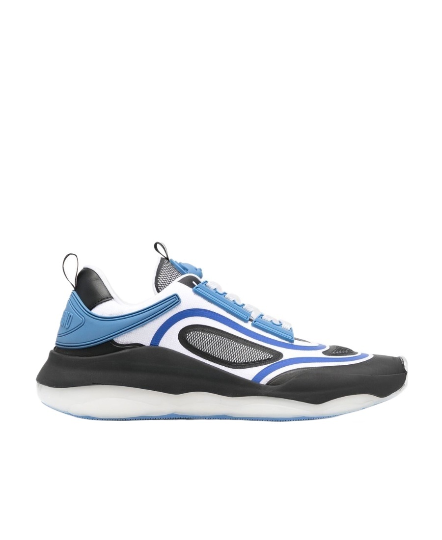 Moschino Almond Toe Chunky Sole Sneakers In Black