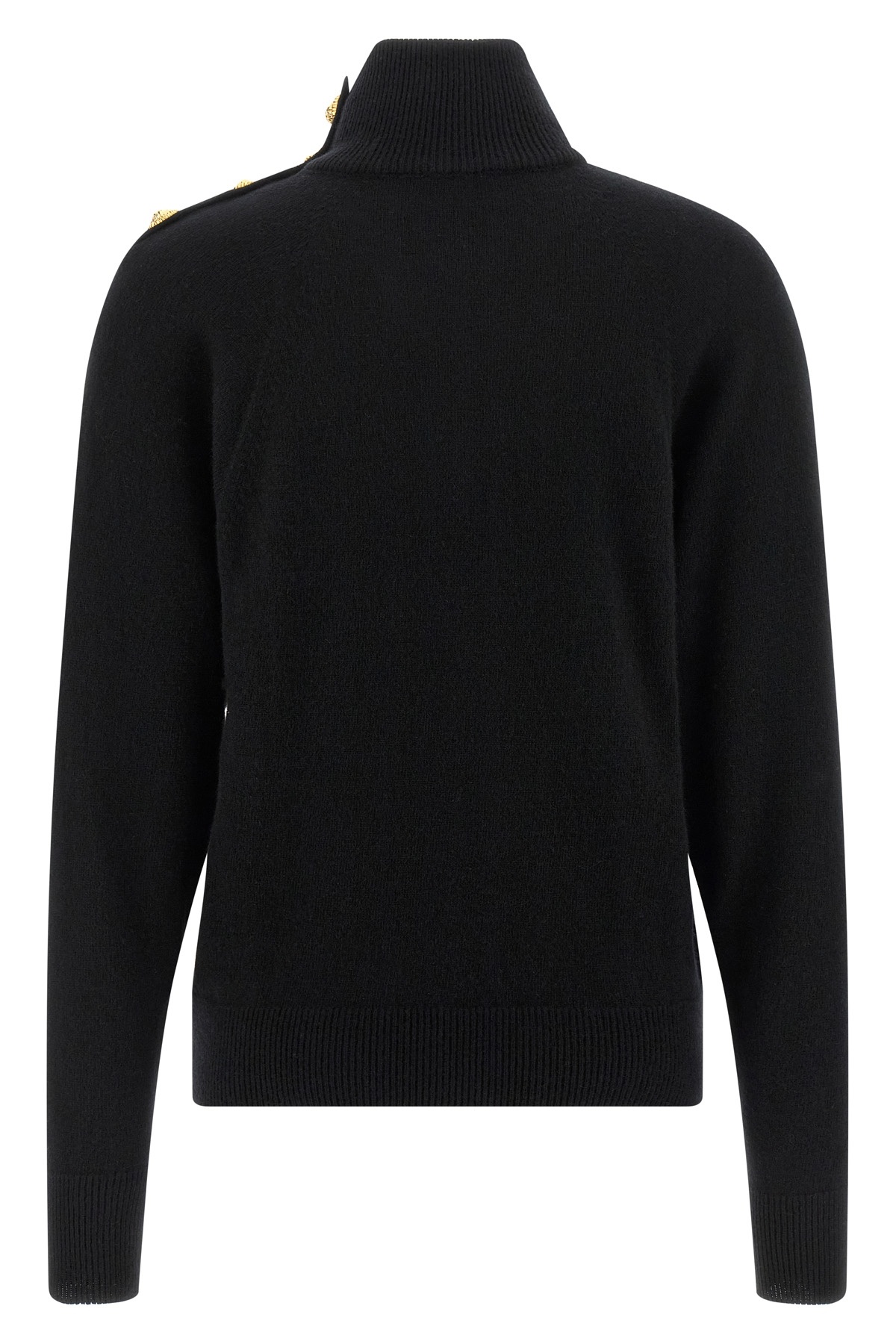 Balmain Cashmere Wool Sweater Sweaters And Cardigans Black In Black