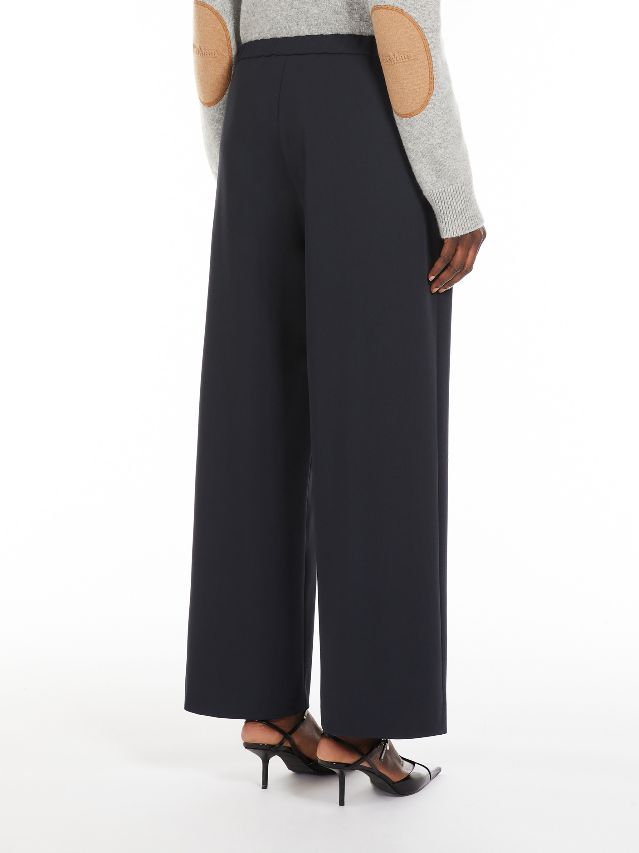 Shop Max Mara Wool Joggers In Black