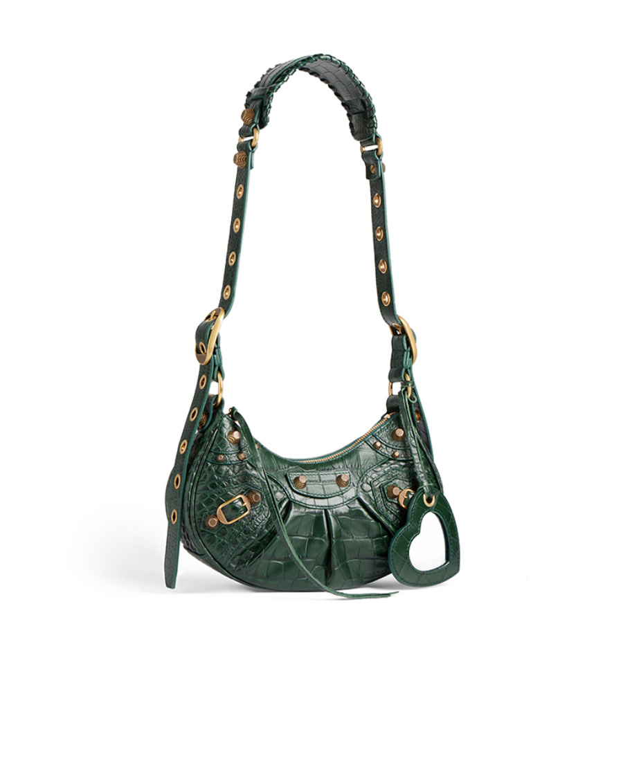 Balenciaga Borsetta A Tracolla Le Cagole Xs Con Lavorazione Coccodrillo Da Donna In Verde In Green