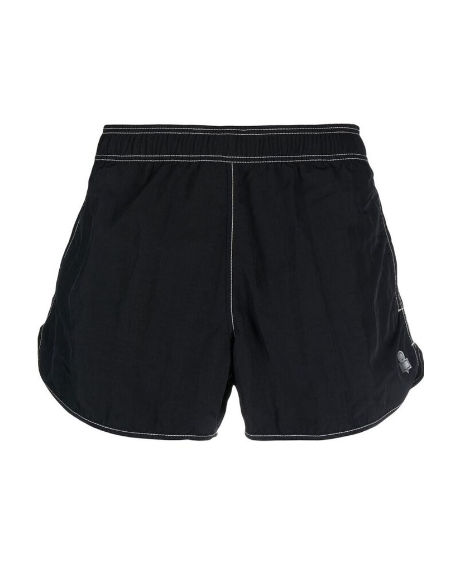 Isabel Marant Vicente Logo-patch Swim Shorts In Black