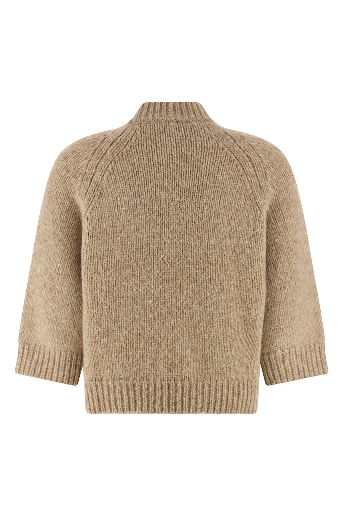 Peserico Diamond Pattern Knit Sweater With Raglan Sleeves In Brown
