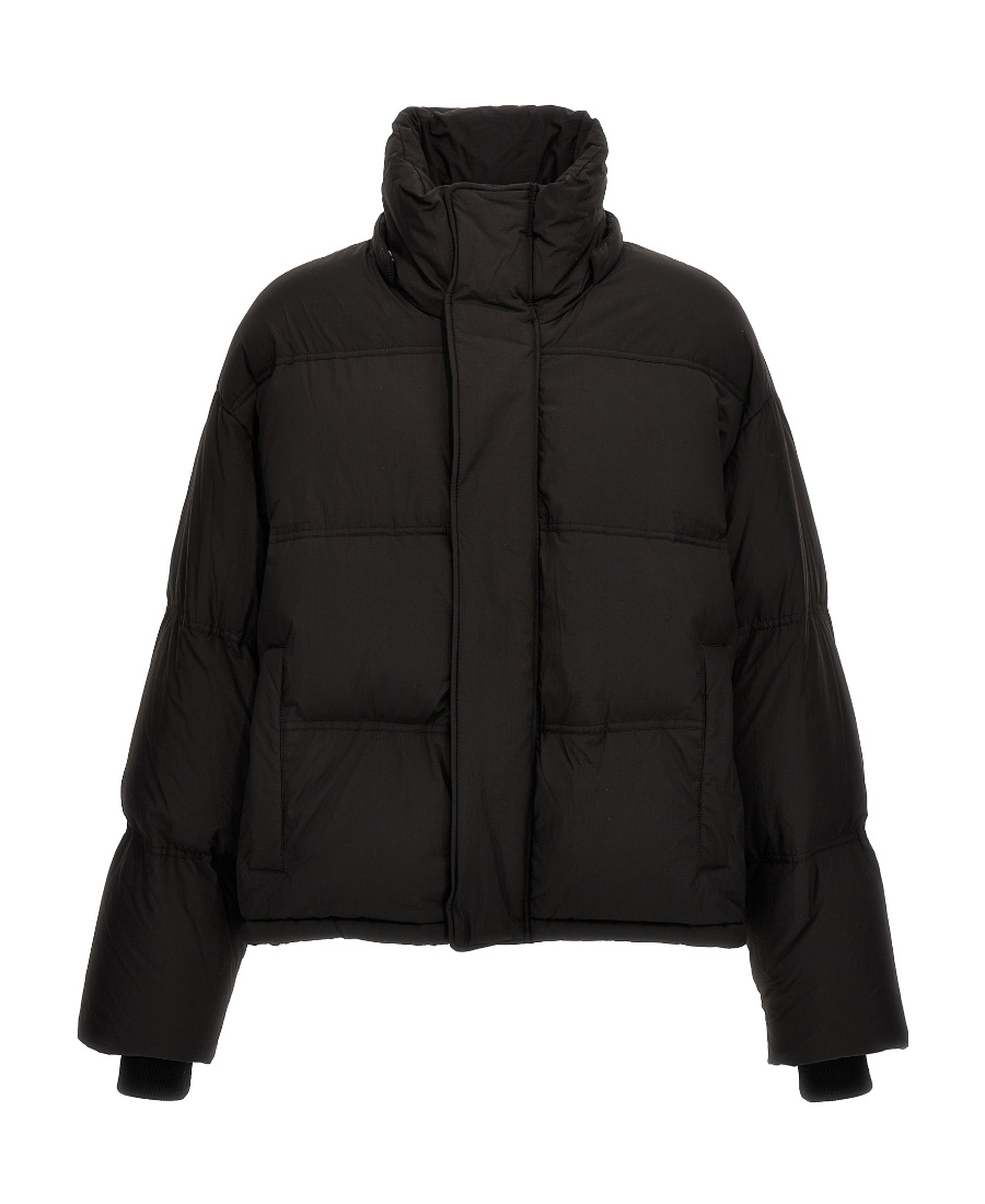 Ami Alexandre Mattiussi Ami Paris Hooded Drawstring Down Jacket In Black
