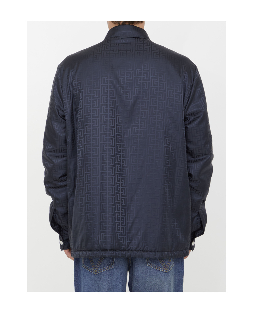 Shop Balmain Monogram-pattern Shirt In Blue