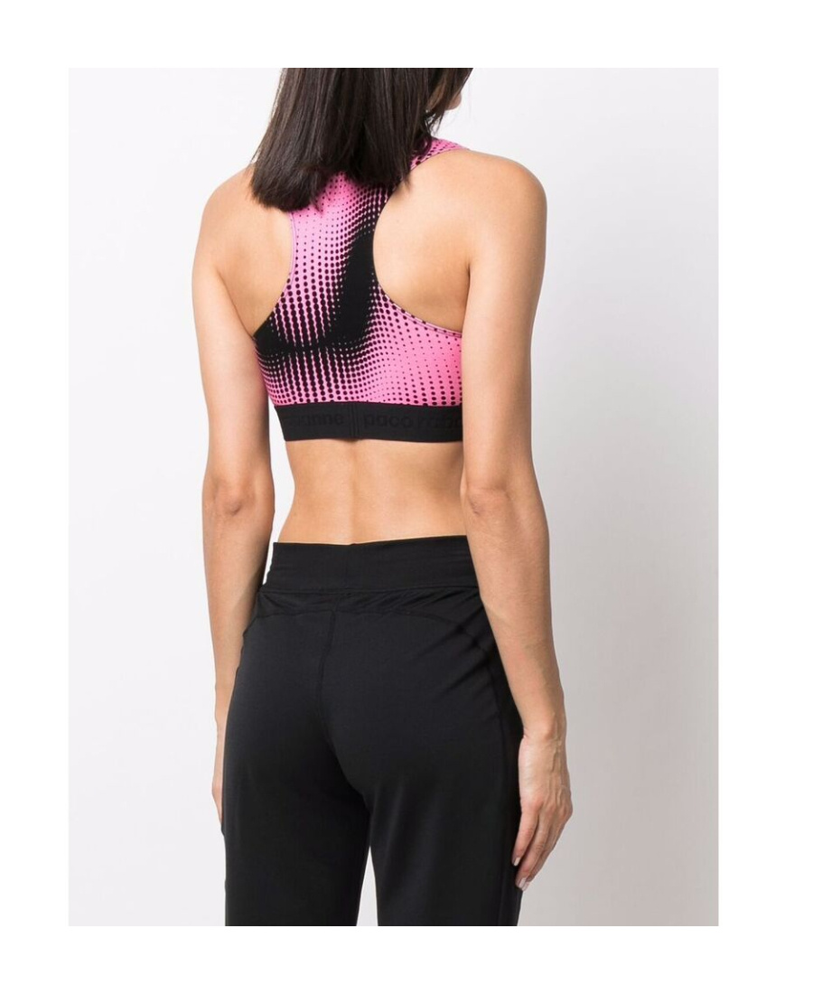 Rabanne Graphic-print Racerback Cropped Top In Pink