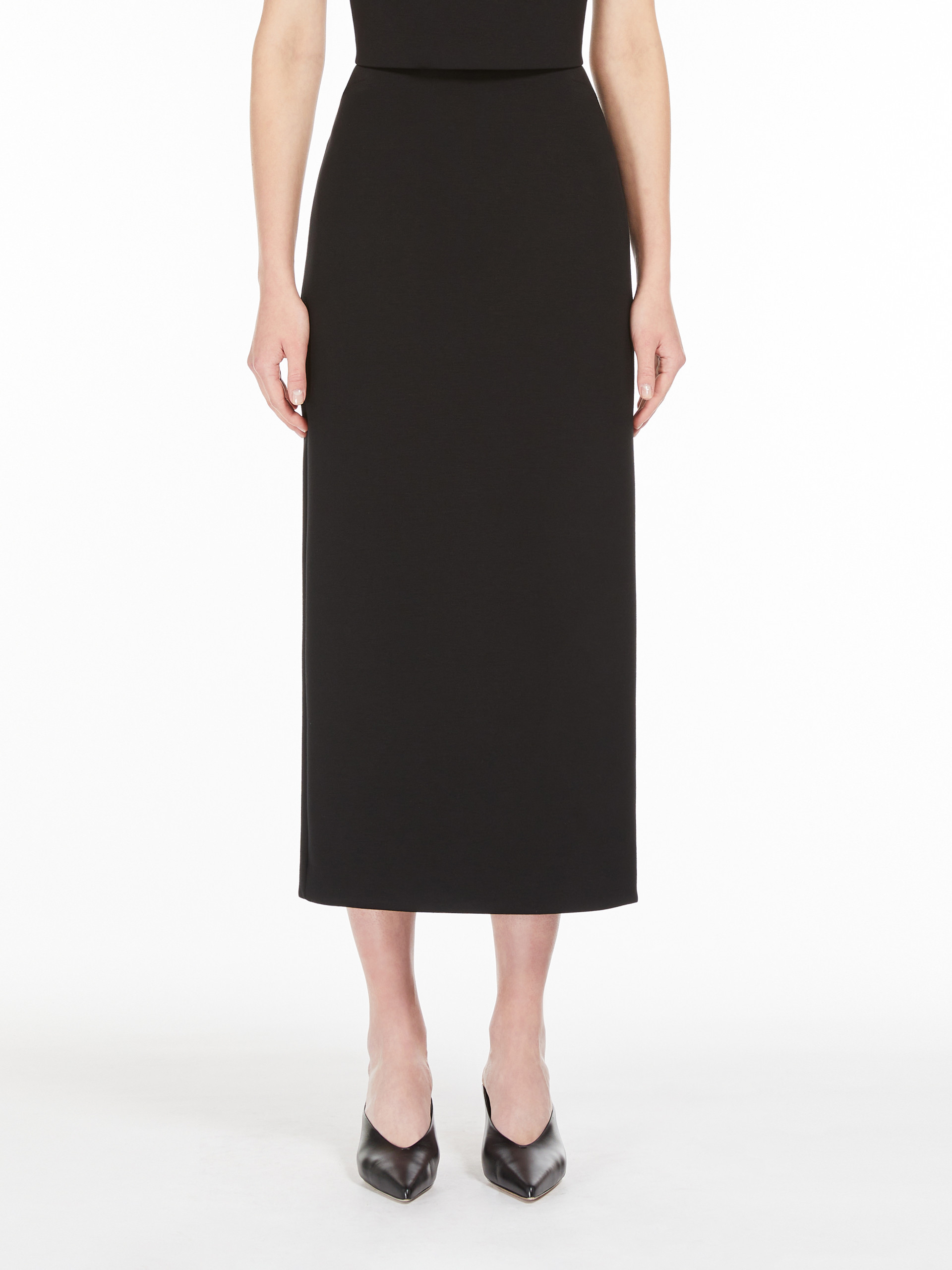 Shop Max Mara 's Zip Detailed High Waist Skirt In Black
