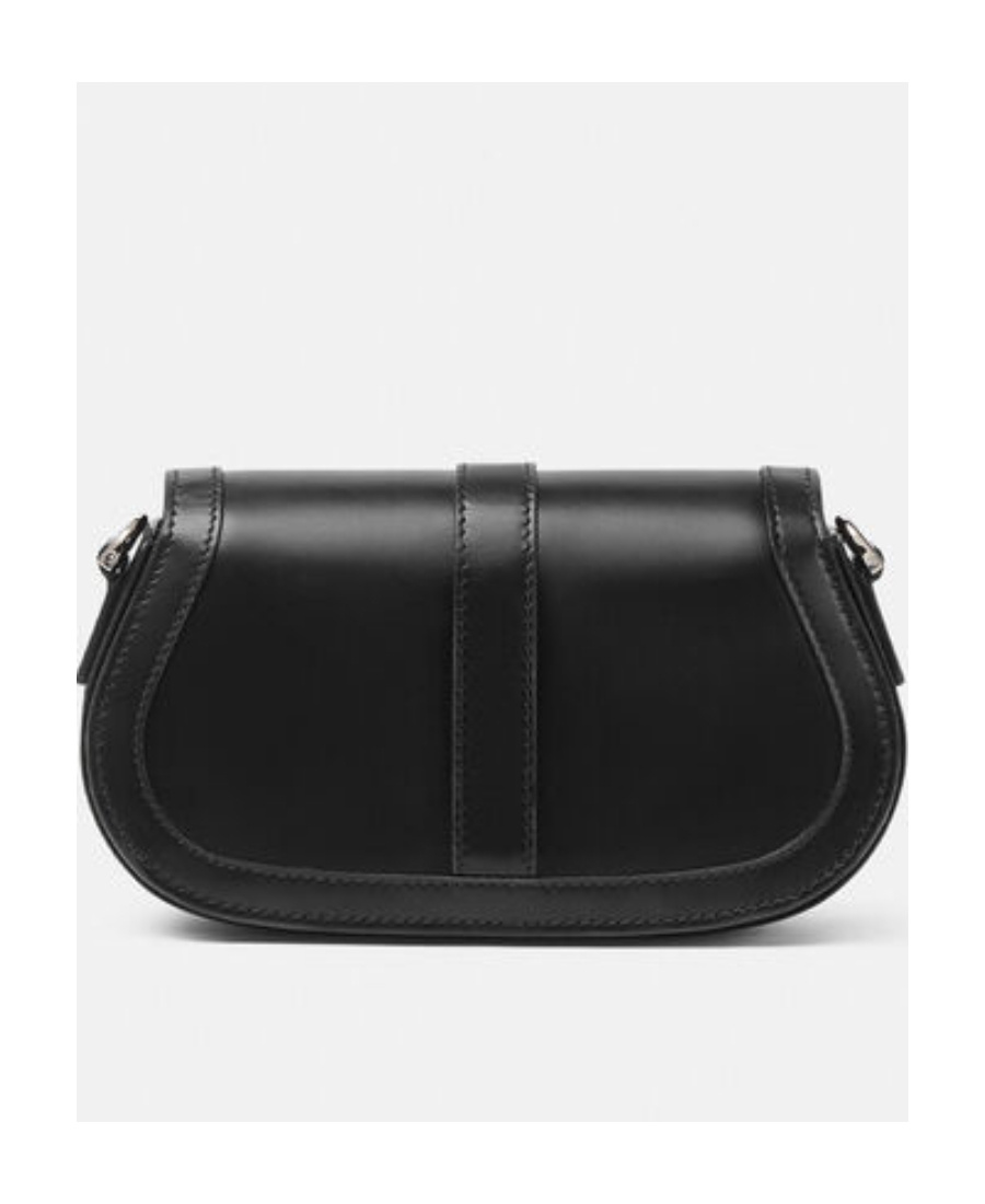 Versace Black Smooth Leather Greca Goddess Mini Shoulder Bag In Black