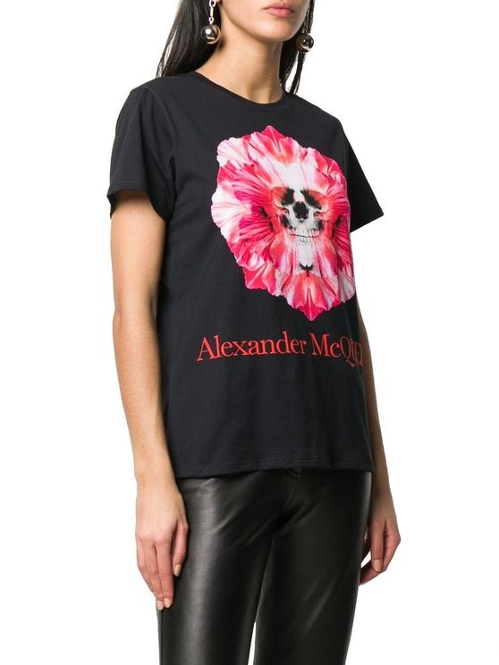 Alexander Mcqueen T-shirt With Round Neck And Short Sleeves In Black