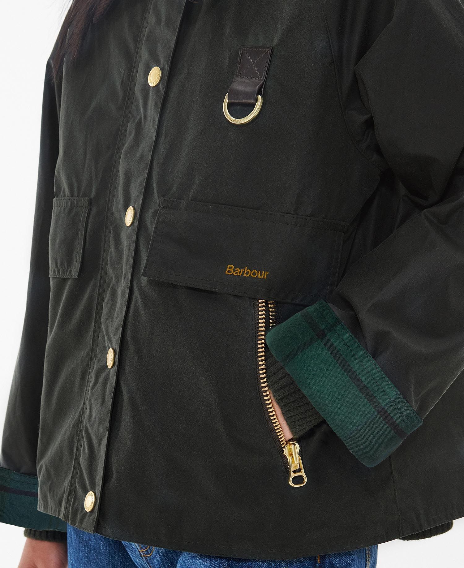 Barbour Reighton Spey Waxed Jacket In Black