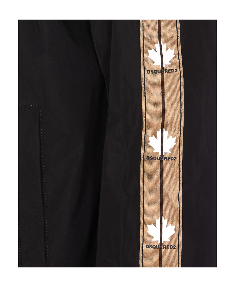 Dsquared2 Cotton Jacket With Coulisse And Band Logo In Black