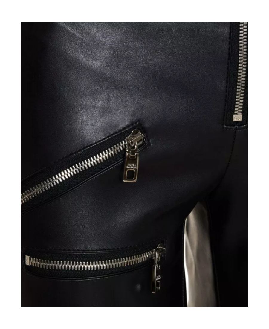 Dolce & Gabbana Panelled Faux-leather Leggings In Black