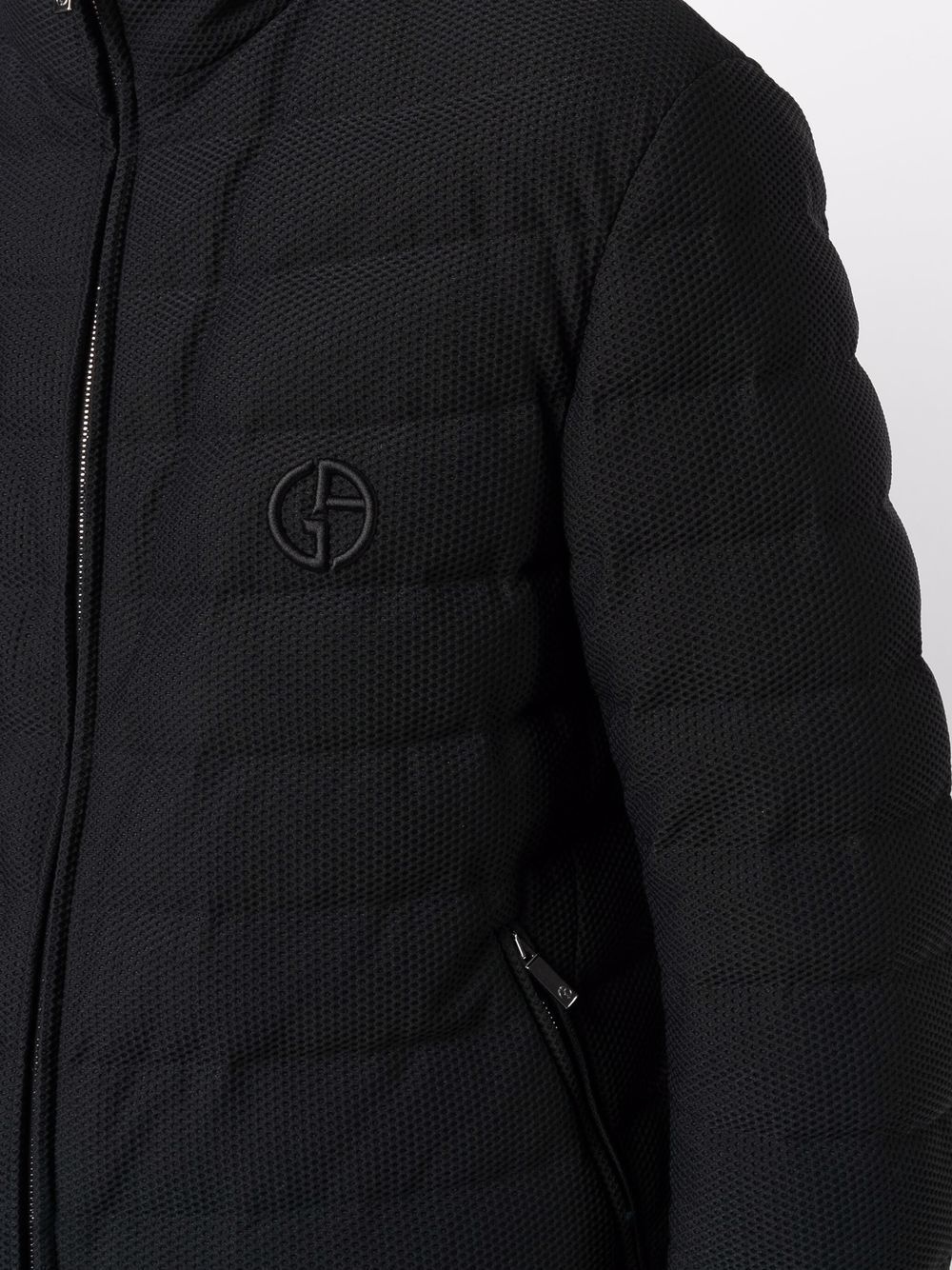 Giorgio Armani Padded Zip-up Down Jacket In Black