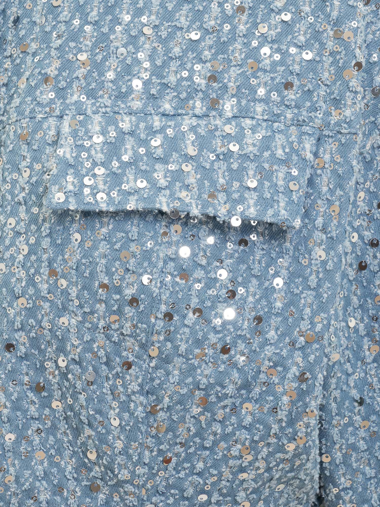 Rotate Birger Christensen Sequined Biker Jacket In Blue