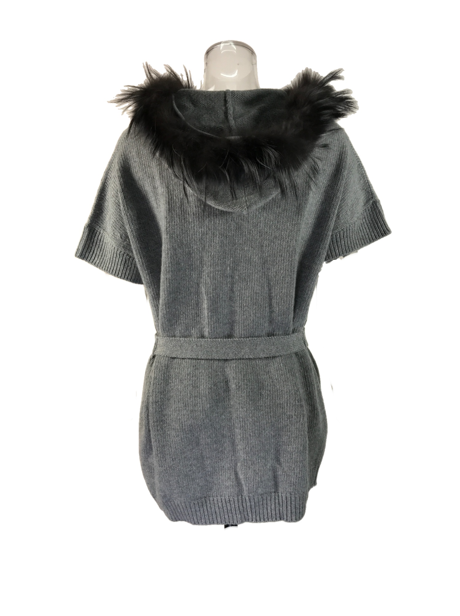 Max Mara Short-sleeved Knitted Cardigan In Gray