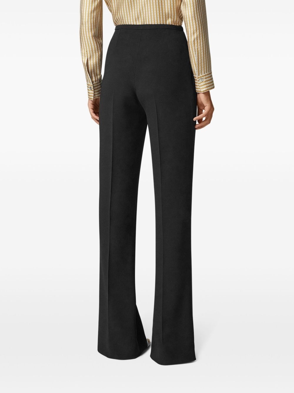 Versace Tailored Wide-leg Pants Front Pleats In Black