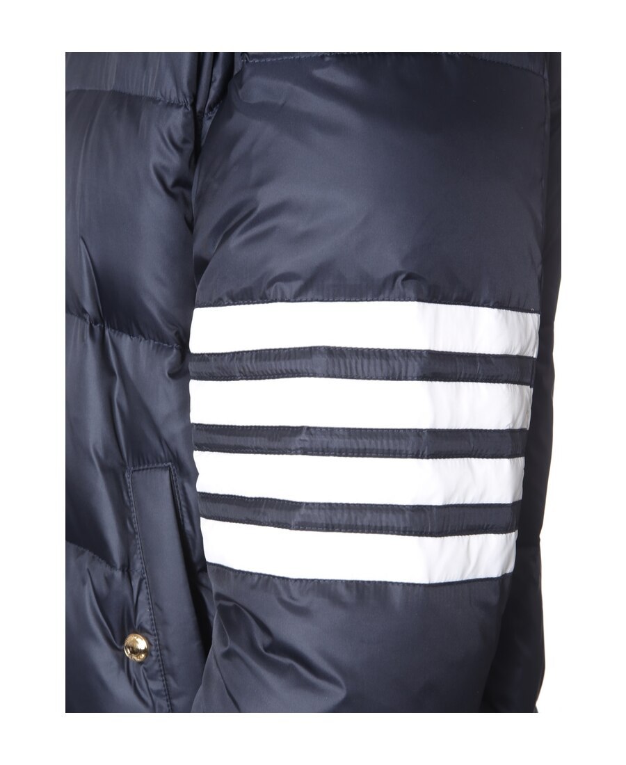 Shop Thom Browne 4-bar Matte Nylon Coat In Black