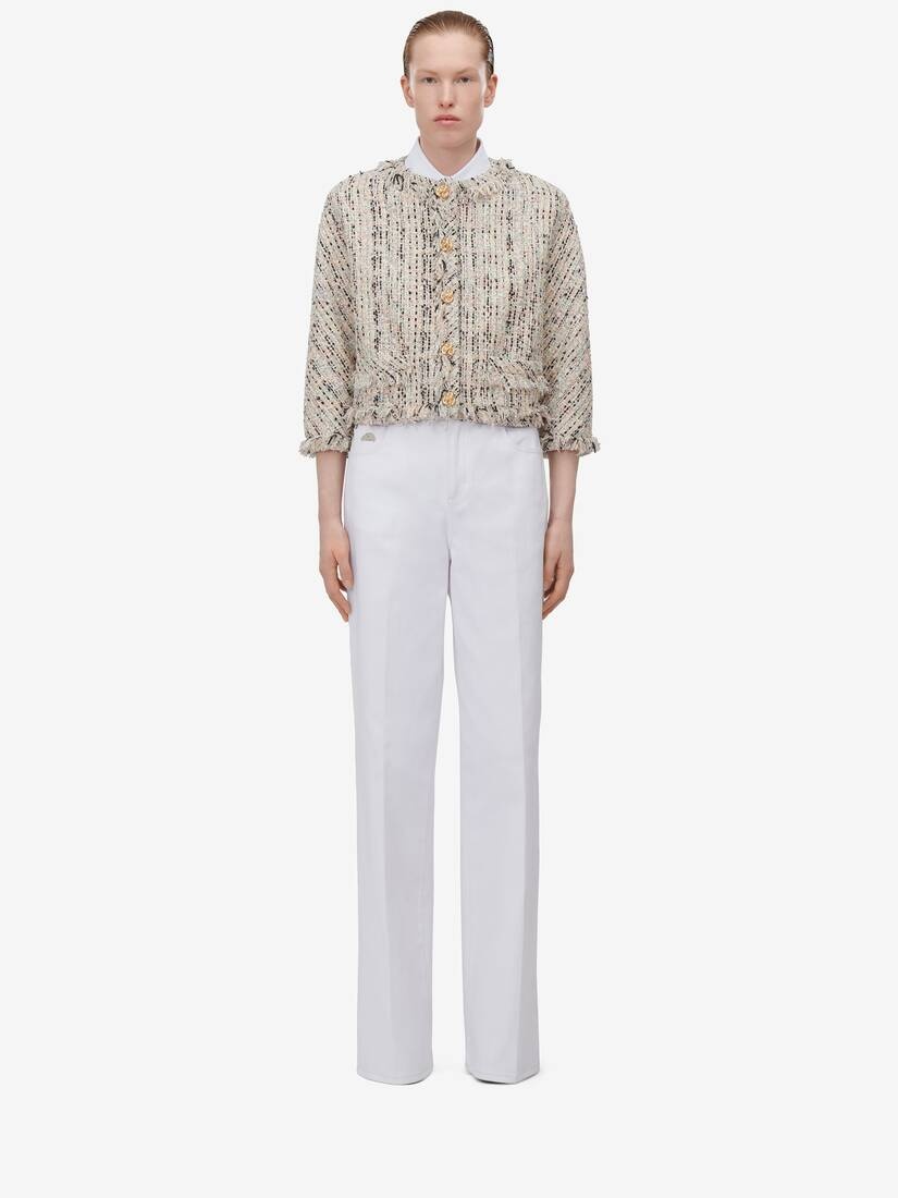 Alexander Mcqueen Logo-plaque Jeans In White