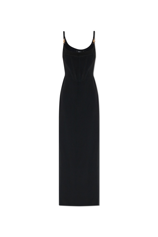 Versace Cocktail Dress With Medusa Details In Black