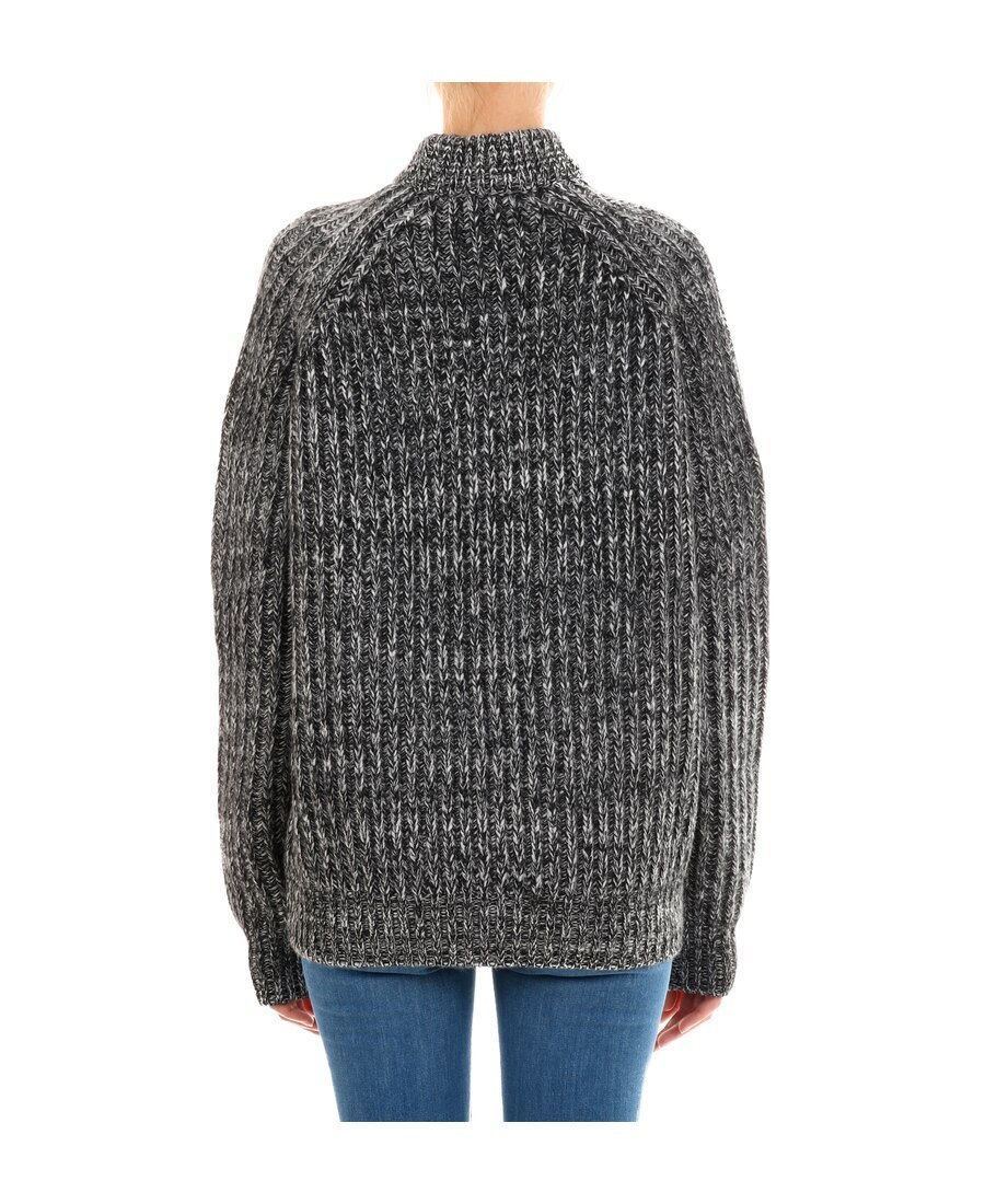 Shop Plan C High-necked Casual Sweater In Black