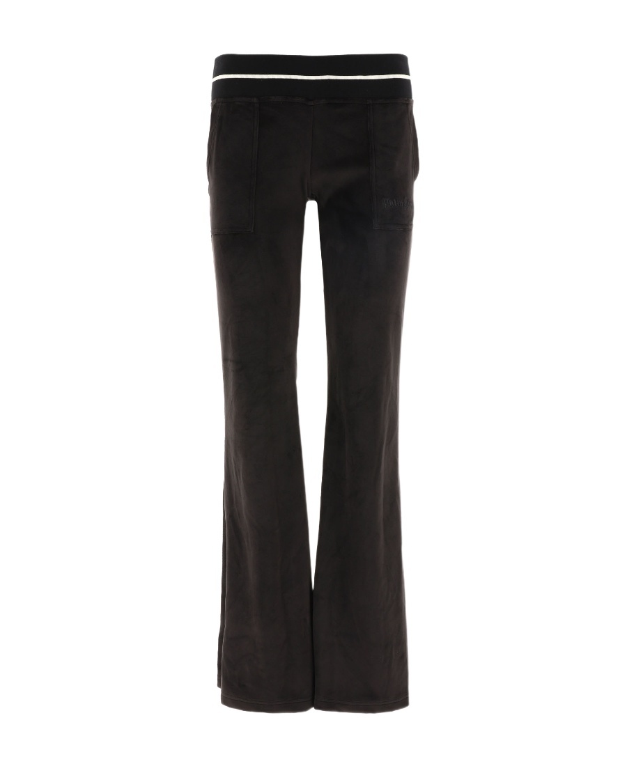 Shop Palm Angels Stripe-detail Flared Trousers In Black
