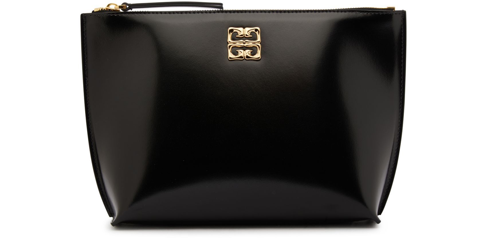 Givenchy Liquid Logo Plaque Clutch Bag In Black