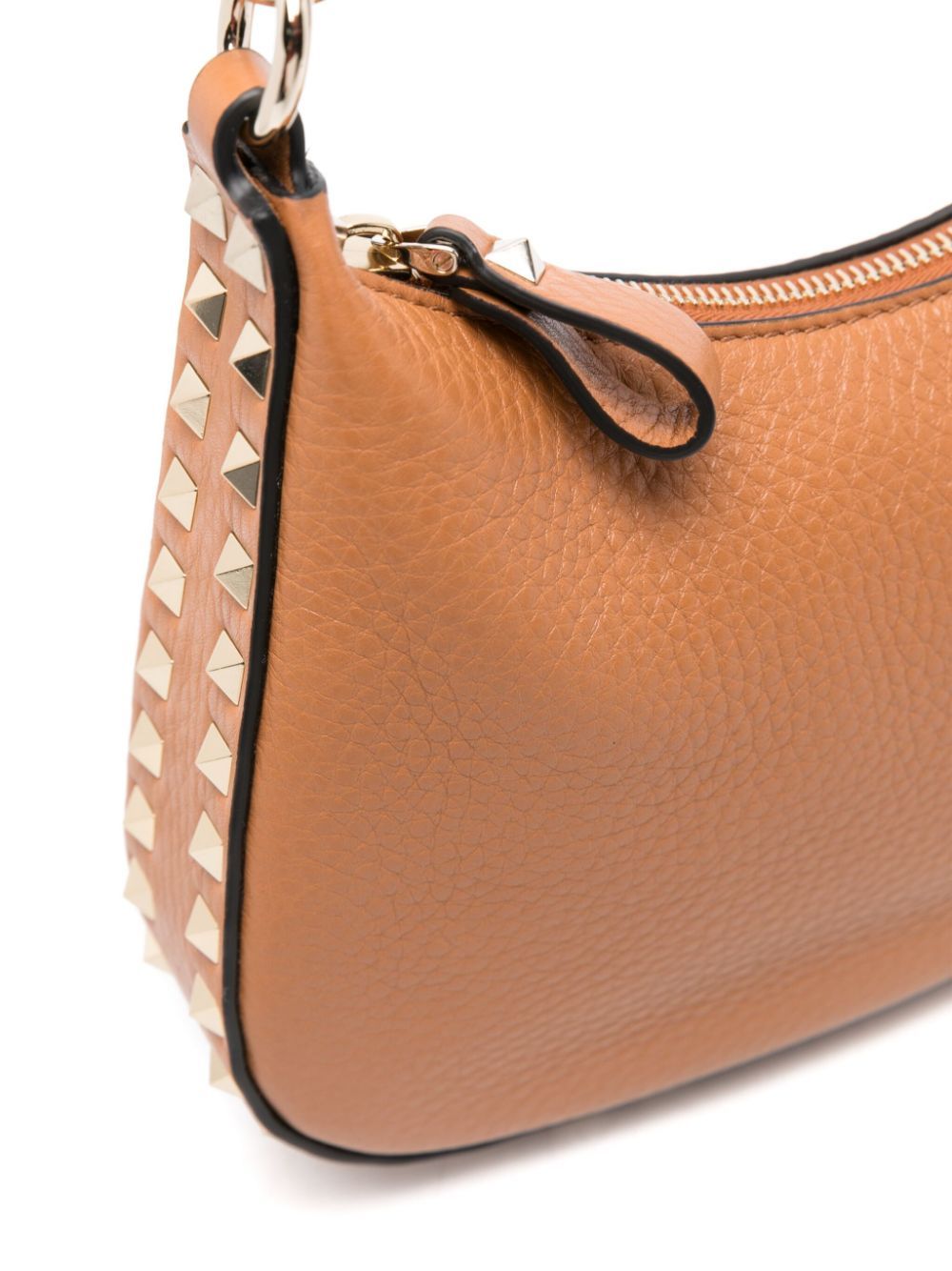 Valentino Brown Rockstud Small Shoulder Bag In Pink