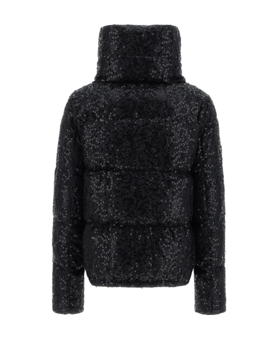 Herno Sequinned Down Puffer Jacket In Black