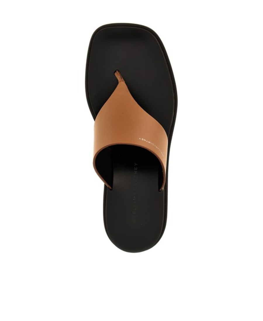 Stella Mccartney Sneakelyse Vegan Platform Thong Sandals In Black