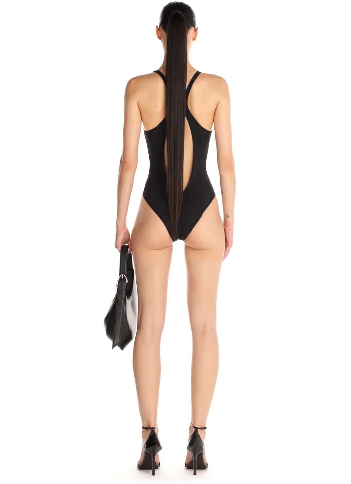 Mugler Corset-style Swimsuit In Black
