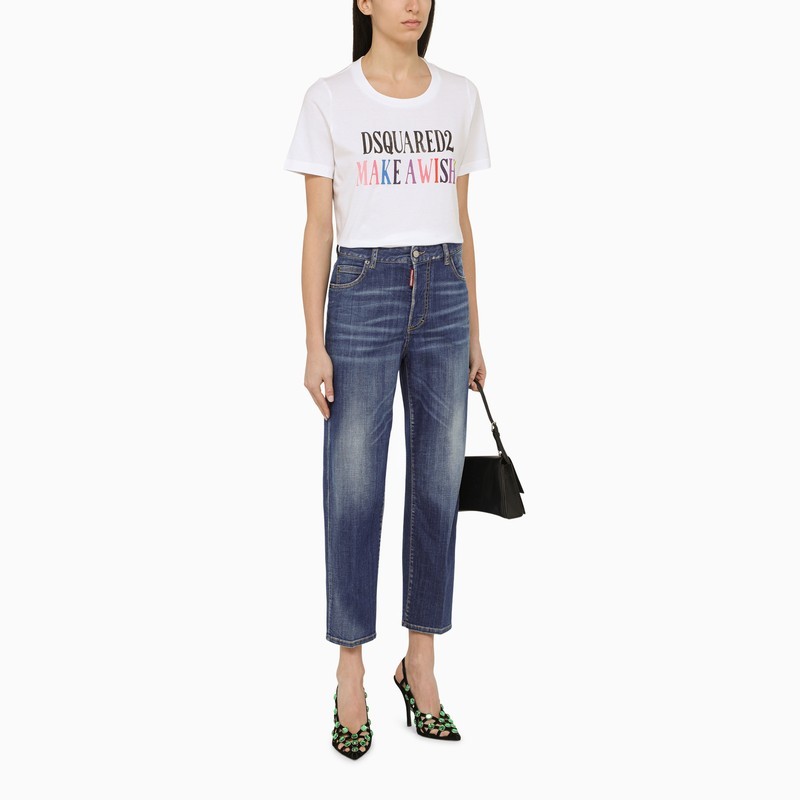 Dsquared2 White Cotton T-shirt With Logo In White