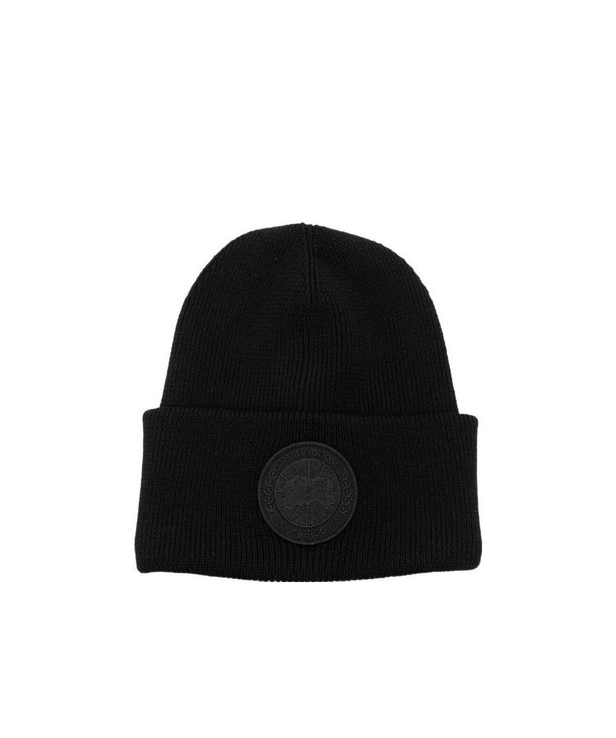 Canada Goose Arctic Disc Knitted Beanie In Black