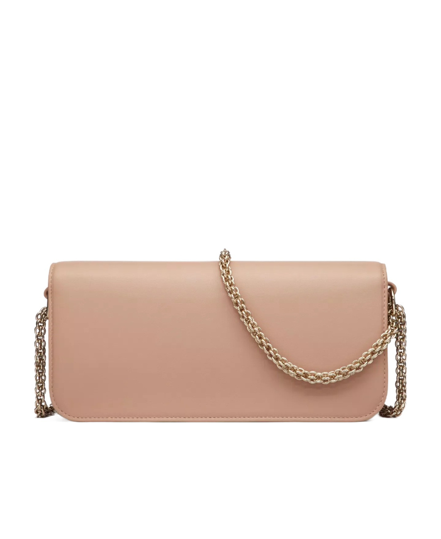 Valentino Loco Small Vlogo Lambskin Shoulder Bag In Nude