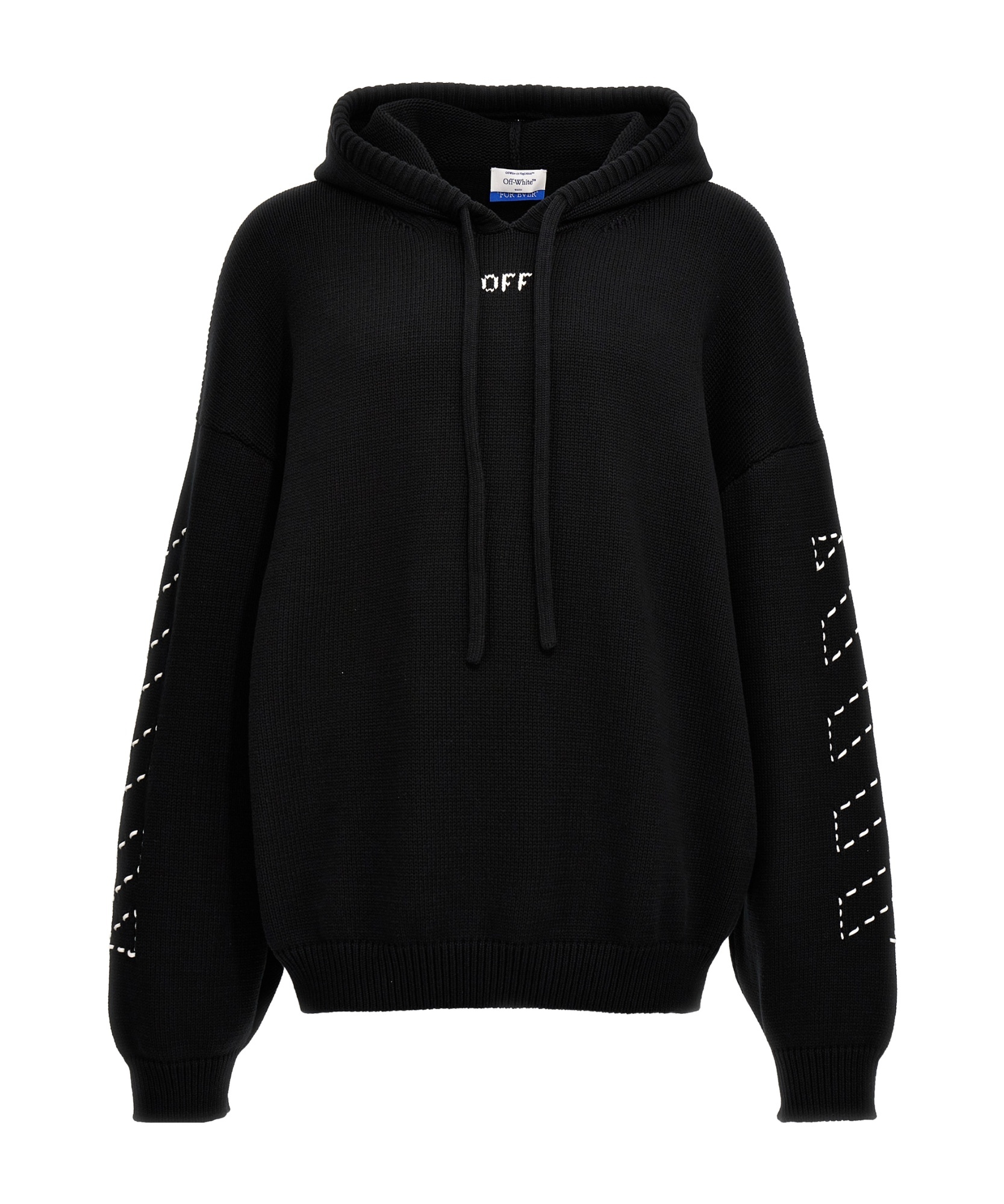 Off-white Off White 'stitch Arr Diags' Hooded Sweater In Black