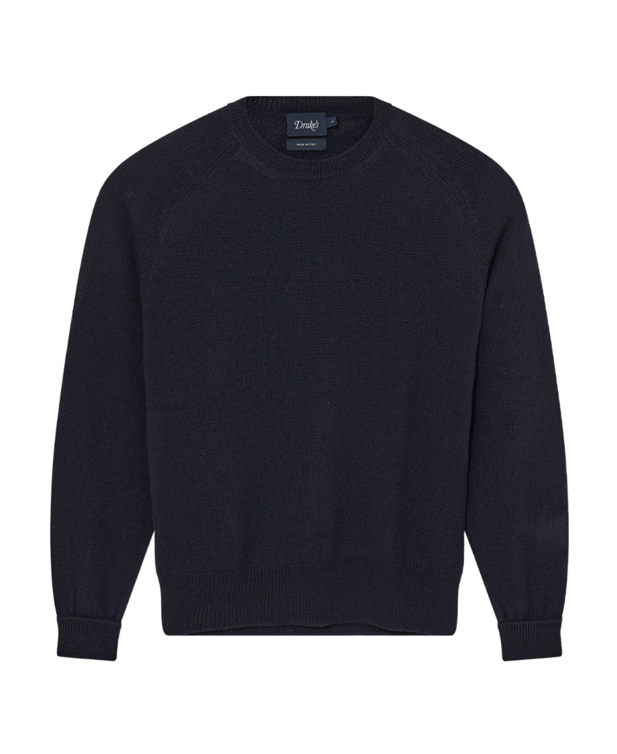 Drake's London Round Neck Sweater In Black