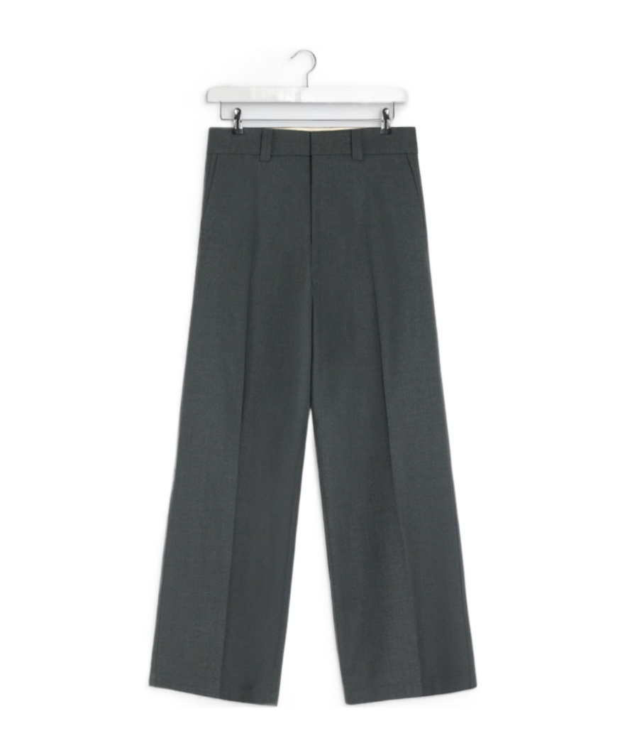 Lemaire Pleated Twill Trousers In Gray