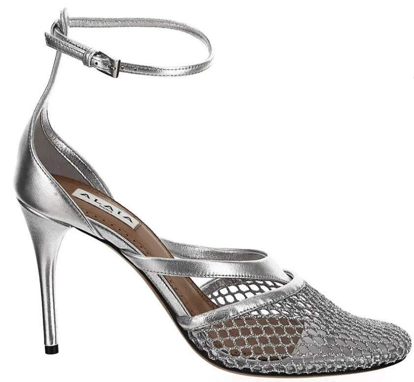 Alaïa Round Toe High Heel Sandals In Gray