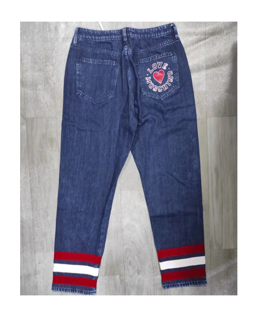 Moschino Logo Straight Jeans In Blue