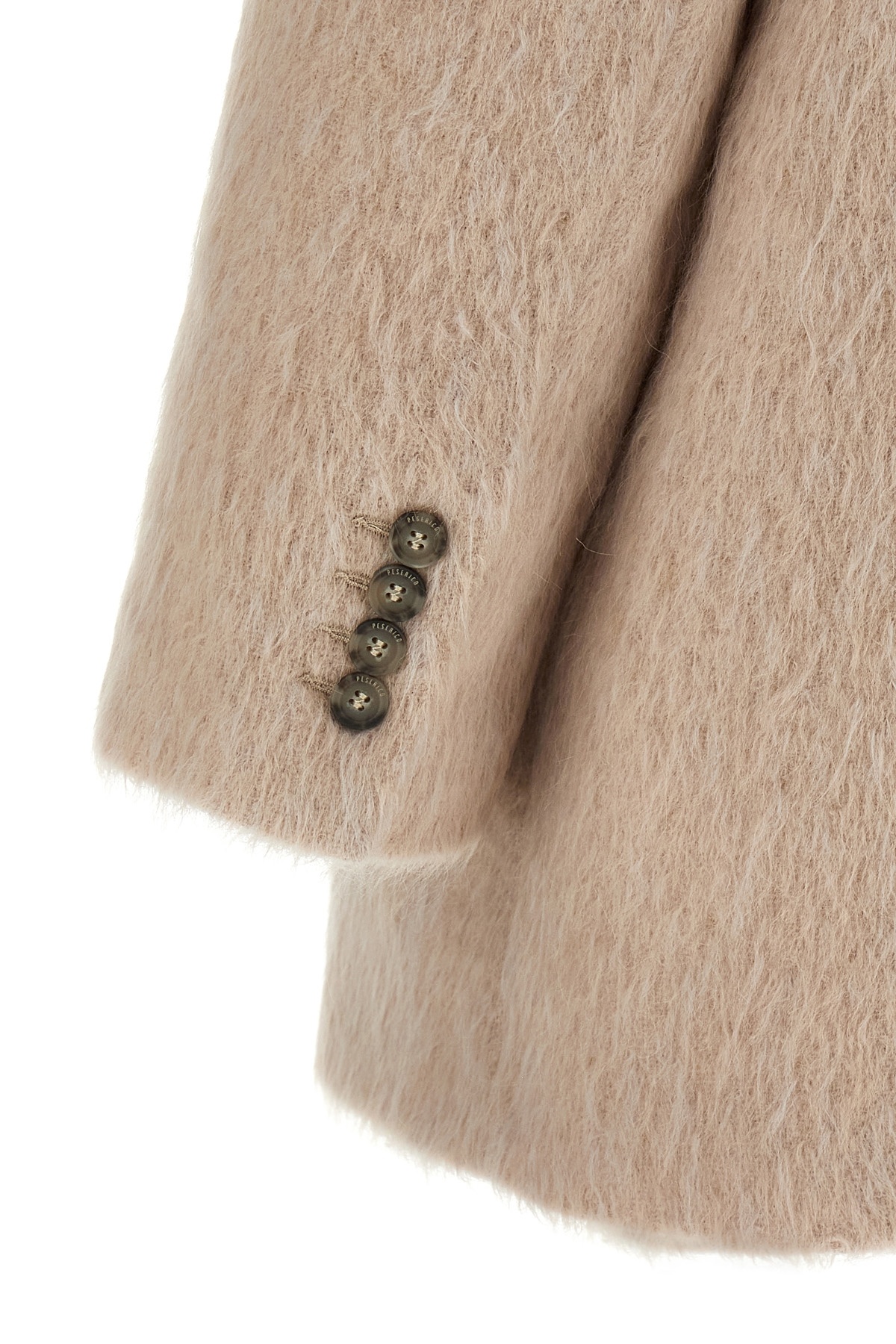 Peserico Alpaca And Wool Striped Single-breasted Blazer In Neutral