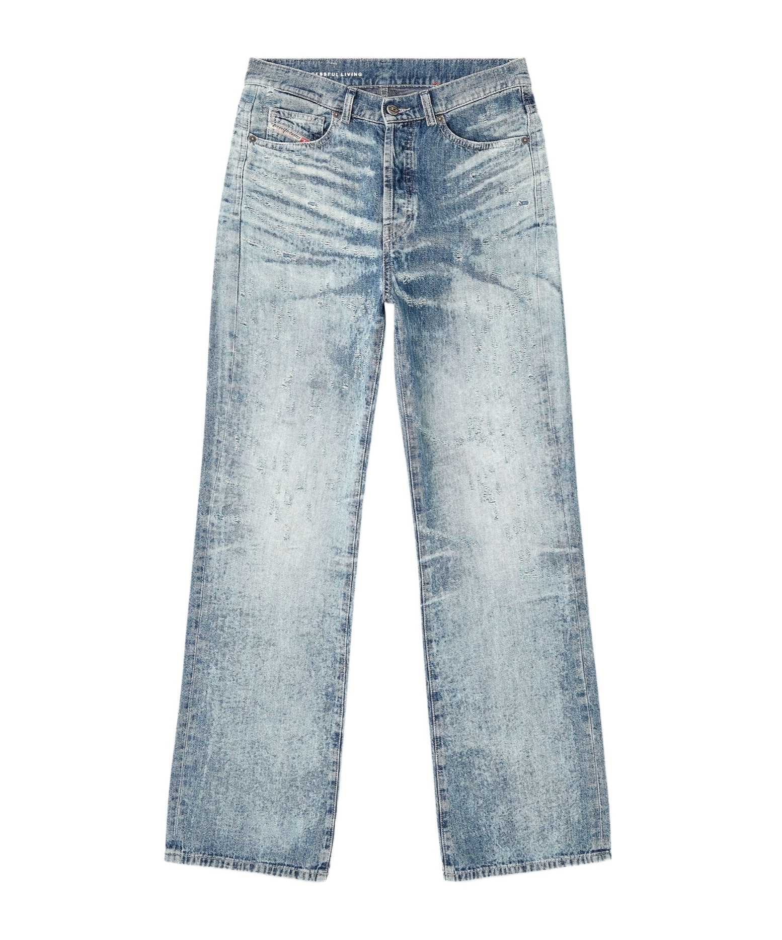 Diesel 1971 D-sent Jeans With Distressed Effect In Blue